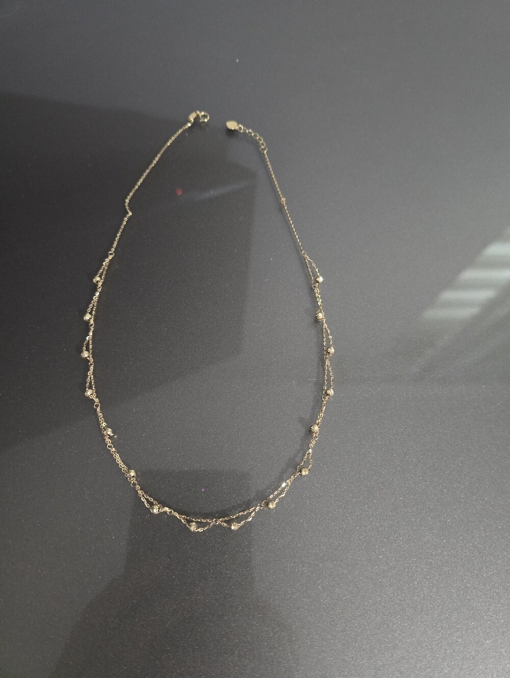 14 K Gold Teardrop Beaded Chain Necklace - Women's Jewelry - Picture 6 of 14